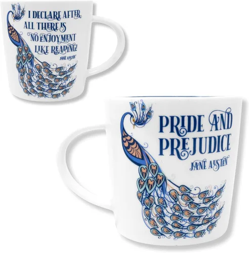 Miniatura 15 de Taza de amantes de libros Steel Mill & Co., linda taza de café/té de cerámica con asa para club de lectura, taza de café temática de lectura de 14