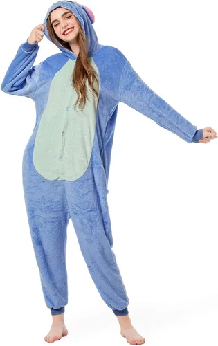 Miniatura 6 de Grilong Disfraz de mameluco de punto de Halloween unisex para adultos, pijamas de punto