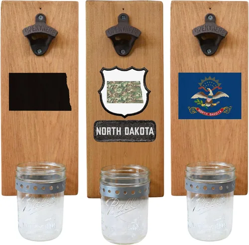 Miniatura 47 de Abrebotellas de cerveza de Massachusetts – Abridor de botellas hecho a mano montado en la pared con tapa – Regalo de cerveza para él o ella