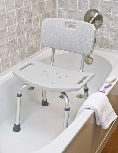 Miniatura 4 de Lumex Platinum Collection - Silla de ducha y baño con respaldo y ajuste de altura sin herramientas, 7921R-1