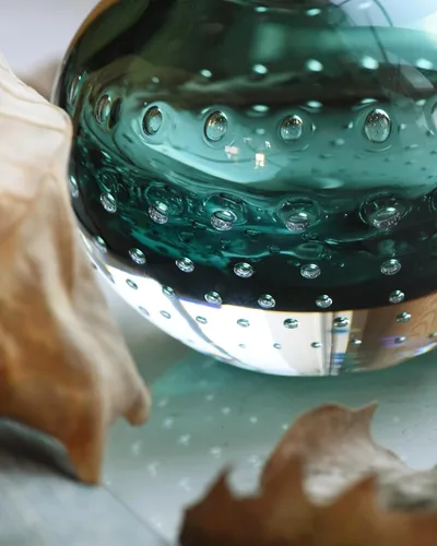 Miniatura 7 de CONVIVA Florero de cristal verde para flores, difusor de arte para ideas de junco, moderno, hecho a mano, pequeño, arreglo de decoración de otoño