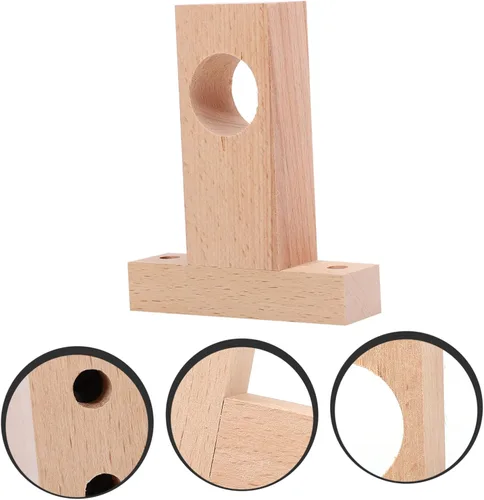 Miniatura 8 de Cabilock Soporte de poste romano Armario de madera, estantes de madera, base de madera, soporte de extremo de madera, soportes de varillas