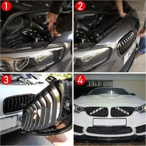 Miniatura 5 de Jaronx Compatible con Cubierta de Soporte en V de BMW, Insertos de Parrilla Frontal Cubiertas de Moldura de Soporte en V Compatibles con BMW