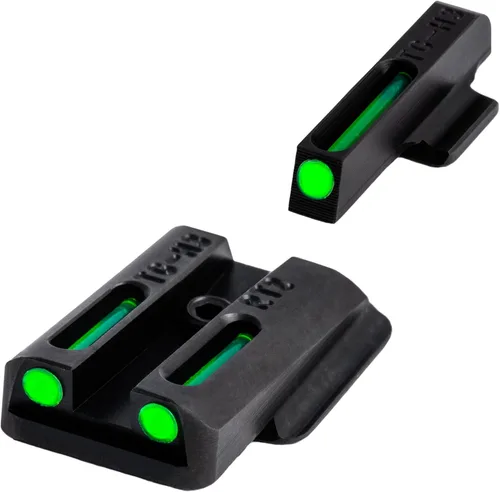 TRUGLO TFO - Juego de mira de tritio y fibra óptica para pistola | Mira nocturna brillante delantera y trasera duradera resistente a los enganches,
