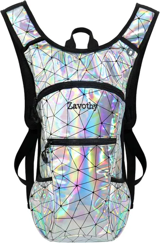 Miniatura 10 de Zavothy Rave Hydration Backpack with 3L Bladder, Colorful Festival Hydration Pack with Side Pockets, Lightweight Water Backpack for EDM, Music