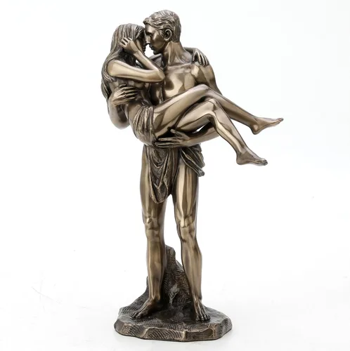 Miniatura 7 de Veronese Design 11 3/8 pulgadas los amantes nupcial llevan la escultura desnuda artística del final del bronce antiguo de la resina del molde en frío
