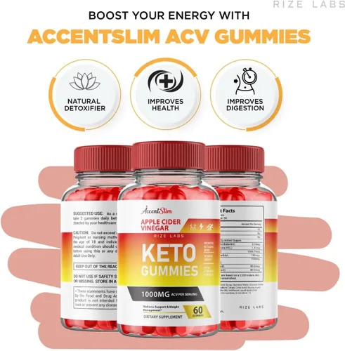 Miniatura 3 de AccentSlim - Gomitas Keto AccentSlim de vinagre de sidra de manzana de 1000 mg AccentSlim Keto Gummies (300 gomitas)