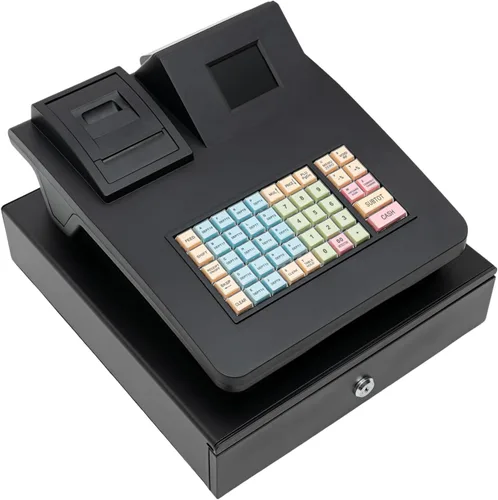 Miniatura 4 de DYNAMI Caja registradora comercial, caja registradora electrónica de 48 llaves con cajón de efectivo y monedas, pantalla de doble cara, impresión