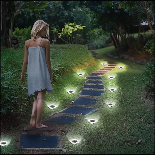 Miniatura 8 de INCX Solar Ground Lights, 10 Pack Solars Light Outdoor Waterproof, Solar Garden Lights Landscape Lighting for Patio Pathway Lawn Yard Deck Driveway
