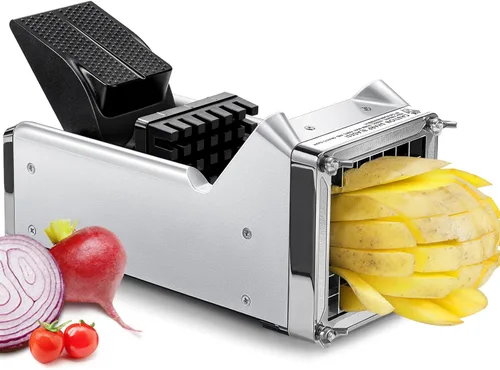 Cortador de papas, Sopito con hoja de acero inoxidable para freír papas fritas de 1/2 pulgada, ideal para papas, zanahorias y pepinos, uso doméstico