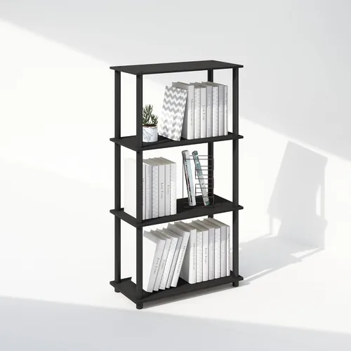 Miniatura 36 de Furinno Turn-N-Tube Estantes de almacenamiento, estante esquinero de 4 niveles, estante de exhibición de montaje sin herramientas, estantería