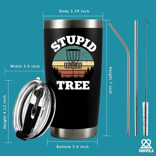 Miniatura 8 de Panvola Loco Árbol Divertido Regalos de Juego de Disc Golf Para Papá Mamá Abuelo Abuela De Hijo Hija Esposo Esposa Vaso Aislado al Vacío Retro