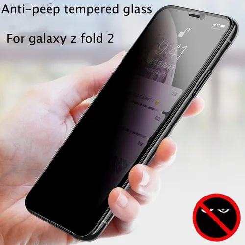 Miniatura 6 de Paquete de 2 protectores de pantalla de vidrio templado de privacidad diseñados para Samsung Galaxy Z Fold 2, protector de pantalla resistente a