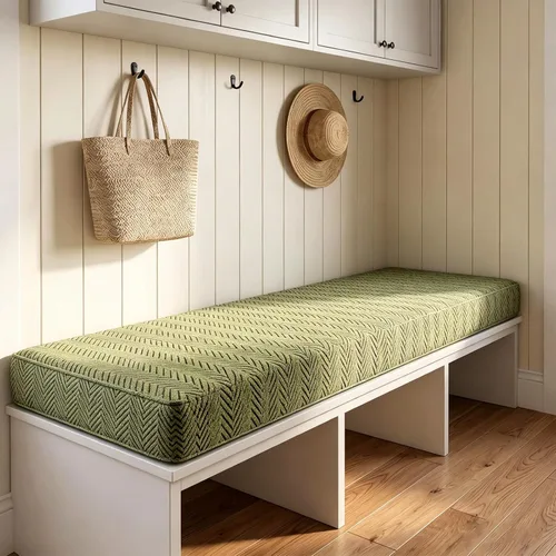 Miniatura 8 de Custom Bench Cushion for Indoor Furniture, Window Seat Cushion, Bay Window, 75D Foam, Herringbone Fabric Options, Waterproof Cover, Non Slip Bottom