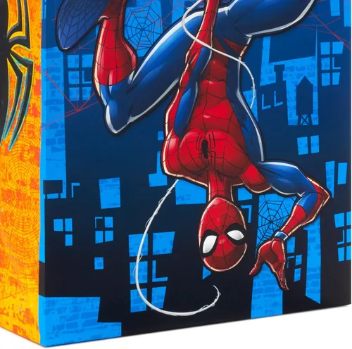 Miniatura 7 de Hallmark Bolsas de regalo de Spider-Man de Marvel (2 bolsas: 1 grande de 13 pulgadas, 1 extra grande de 15 pulgadas) para cumpleaños, Halloween