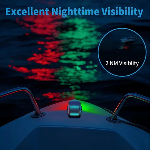 Miniatura 3 de Obcursco luces de navegación para barco, luces LED marinas rojas y verdes para la proa, IP67 impermeable, resistente a la oxidación, ideal