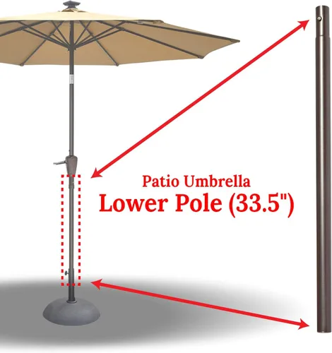 Miniatura 4 de YardGrow Poste inferior de repuesto para sombrilla de patio, con hebilla de bala, con hebilla de bala