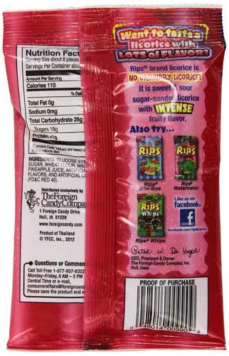 Miniatura 2 de Rips Rippin Reds Licorice Candy 12 bolsas de 4 oz