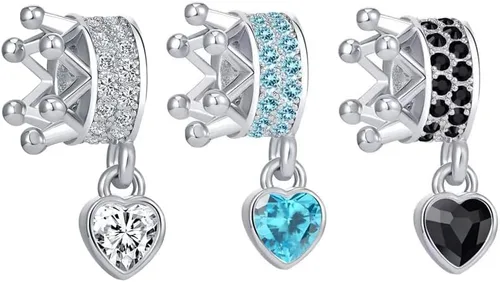 Miniatura 3 de YQSLIN - Abalorio colgante con forma de corazón de cristal con texto en inglés "You Always Be My Queen" para mujer