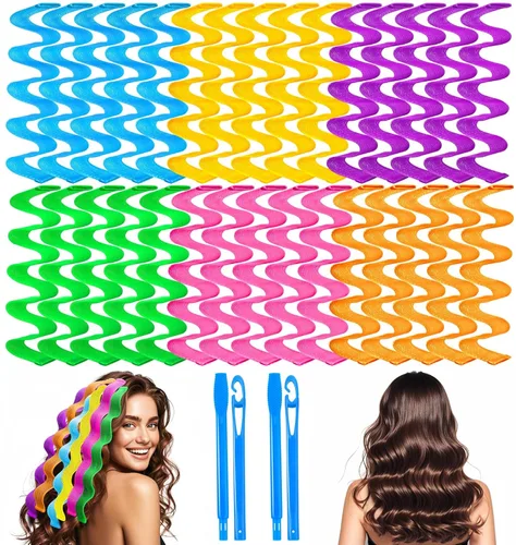 Miniatura 7 de 30 piezas de rizadores de pelo sin calor, kit de peinado con ondas, con 2 ganchos de peinado, sin calor, rizadores de pelo sin calor con ondas