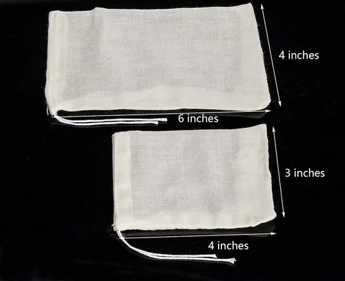 Miniatura 4 de 20 bolsas de muselina con cordón, bolsas de algodón natural sin blanquear para hierbas y estopas para café y té, caldo de sopa, caldo de sopa