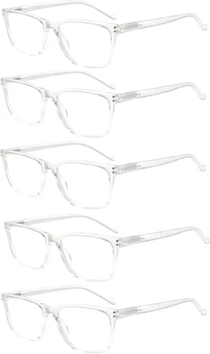 Miniatura 7 de JOSCHOO Paquete de 5 lentes de lectura para hombres y mujeres, bisagras de resorte, anteojos cómodos para leer (5 negros, 1.75)