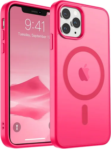 Miniatura 80 de SUPFINE Funda magnética para iPhone 11 Pro Max (compatible con MagSafe) (protección contra caídas de grado militar), delgada, translúcida mate, a