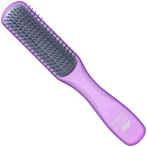 Miniatura 10 de Kent AHGLO02 Airhedz Glo Blue - Cepillo desenredante estrecho medio redondo para desenredar – 9 filas, iónico, antiestático, no rayado, cerdas