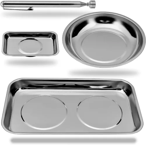 Miniatura 8 de HORUSDY Bandeja magnética 3 piezas Bandeja magnética redonda para piezas Bandeja magnética de 3 pulgadas, 4 pulgadas y 6 pulgadas