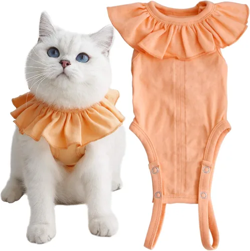 Traje de recuperación para gatos para heridas abdominales y enfermedades de la piel, camisa quirúrgica transpirable de recuperación después de la