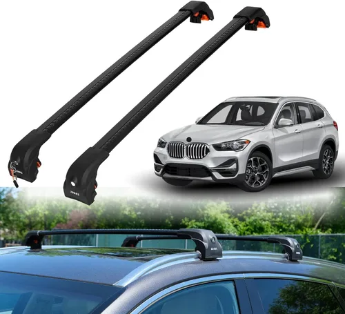 Miniatura 25 de ERKUL Barras transversales de techo para BMW X1 F48 2016-2022 Barras transversales de aluminio con cerradura antirrobo para el techo Compatible