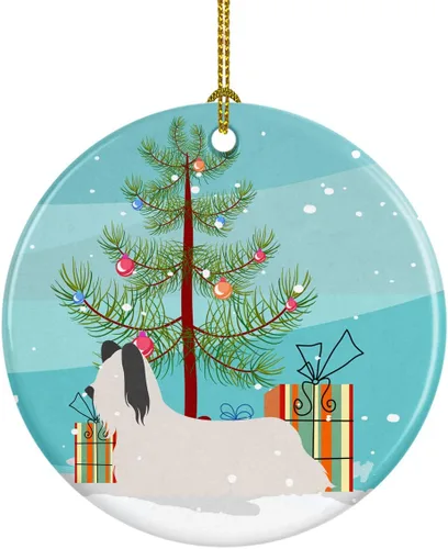Miniatura 69 de Caroline's Treasures American Toy Fox Terrier - Adorno de cerámica de Navidad para colgar en el árbol de Navidad, decoración para el hogar, Navidad