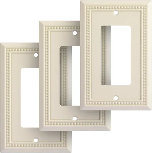 Miniatura 37 de Henne Bery Sunken Pearls - Placa de interruptor/placa de pared y cubierta de salida (decorador individual, 2 unidades, negro mate)