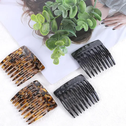 Miniatura 7 de 4 peines laterales franceses para pequeños giros franceses, pinzas decorativas para el cabello, clips de sujeción fuerte para moño, accesorios