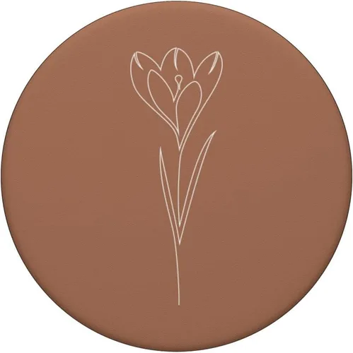 Miniatura 3 de Tulip Flower Line Art - PopSockets intercambiables con diseño minimalista floral y marrón pastel