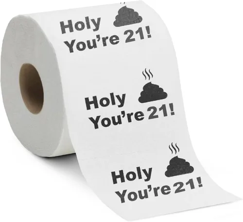 Papel higiénico para decoración de cumpleaños número 21 para hombres y mujeres, diseño divertido, gran regalo divertido de broma, ecológico, ultra