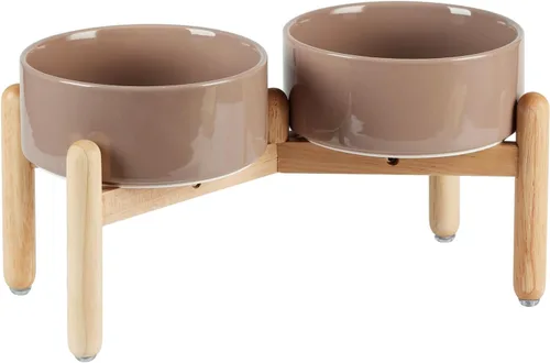 Miniatura 22 de Havniva Cuenco elevado de cerámica de 6.1 pulgadas para perros con soporte para platos de perros de razas pequeñas y medianas, cuenco de comida y 2