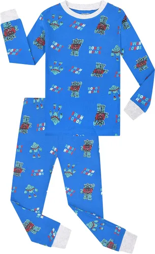 Miniatura 3 de Benaive Pijama para niños, pijama de algodón para niño, conjunto de pantalones de 4 piezas para niños