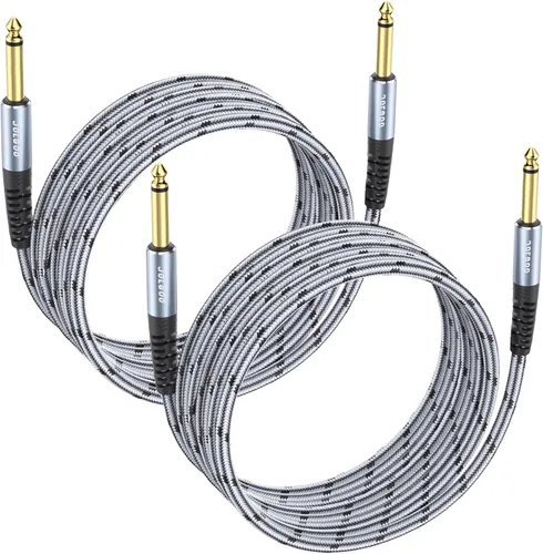 Miniatura 11 de JOLGOO Cable de guitarra de 1/4 de pulgada, cable de 20 pies recto a ángulo recto de 1/4 de pulgada 0.250 in, cable de instrumento de teclado