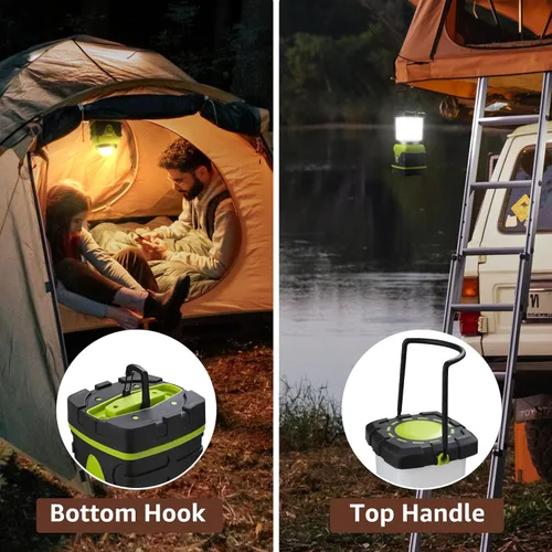 Miniatura 5 de Lepro Linterna LED de campamento de 1500 lúmenes, luz verde para tienda de campaña con 4 modos de luz, esenciales para camping, linterna impermeable