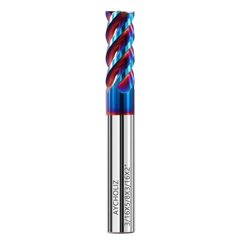 Miniatura 14 de Juego de fresas de extremo cuadrado de carburo sólido de 1/2 "65HRC extralarga de 4 pulgadas, cortador de fresado CNC de 4 flautas para acero