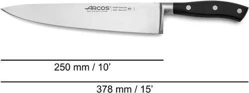 Miniatura 2 de Arcos Cuchillo de chef forjado de acero inoxidable de 10 pulgadas. Cuchillo de cocina profesional afilado para cortar carne. Mango ergonómico