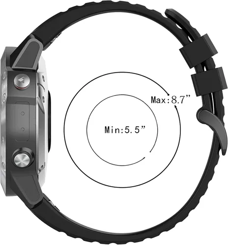 Miniatura 4 de Correa de reloj compatible con Garmin Approach S62/S60, Fenix 5/Fenix 6, Forerunner 935/Forerunner 945, correa de goma suave, ajuste rápido