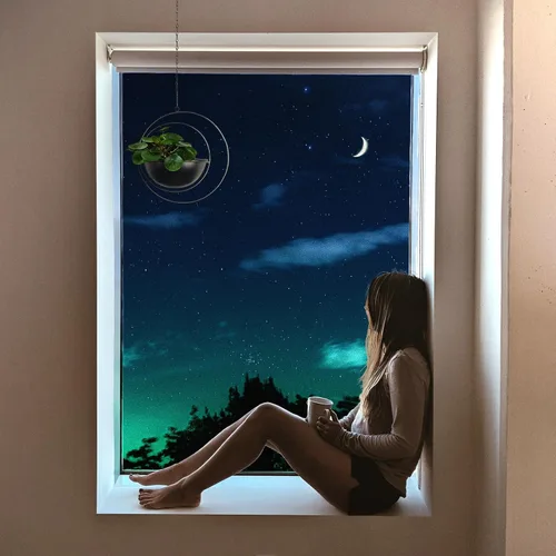 Miniatura 2 de Hajia 1 paquete de soporte colgante en forma de luna con maceta desmontable de 8 pulgadas, colgador de metal negro para interiores y exteriores