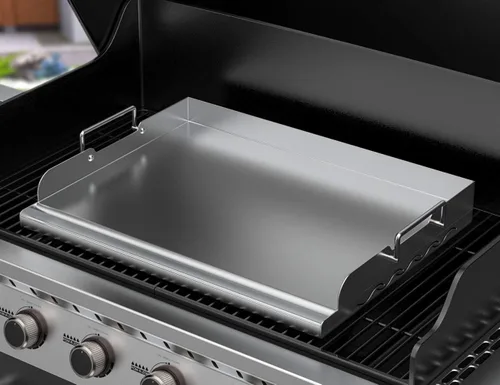 Miniatura 6 de Skyflame Plancha Universal de Acero Inoxidable con Placa Plana Superior con Refuerzo de Calentamiento Uniforme para Parrillas de Carbón/Gas BBQ