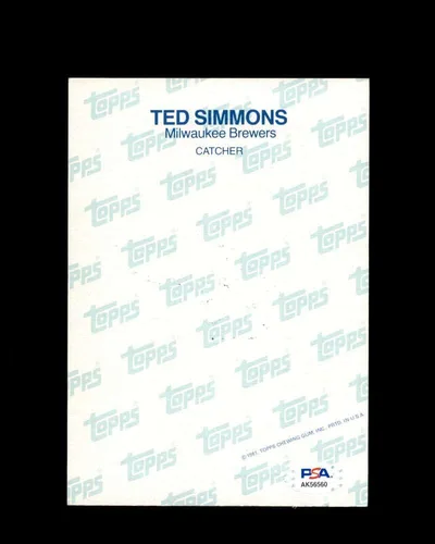 Miniatura 2 de Ted Simmons PSA DNA Signed 1981 Topps Super Autograph