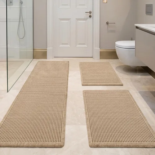 Miniatura 27 de JIUZHEN Tapete de Baño Mejorado con Diseño de Gofre Súper Absorbente Tapetes de Baño Antideslizantes Alfombras de Baño Lavables a Máquina de Secado