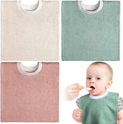 Miniatura 9 de Foaincore 3 piezas de cobertura completa para niños pequeños, baberos de bebé, baberos absorbentes de algodón toalla de rizo para niños pequeños
