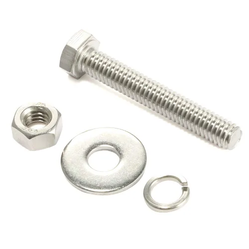 Miniatura 27 de Tornillos de cabeza hexagonal de 1/4-20 x 1/2 pulgadas con tuercas hexagonales y arandelas gruesas planas y de bloqueo, totalmente roscados, acero