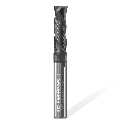 Miniatura 11 de FivePears Broca de enrutador en espiral de corte de vástago de 1/4 de pulgada, fresadora de extremo CNC de carburo sólido de 2 flautas